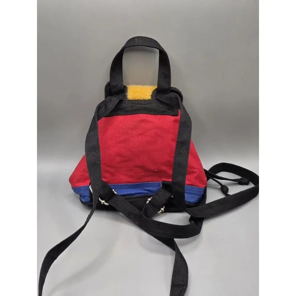 Vtg 90s Disney Store Winnie the Pooh Kidcore Mini Backpack Red Blue Yellow Bag